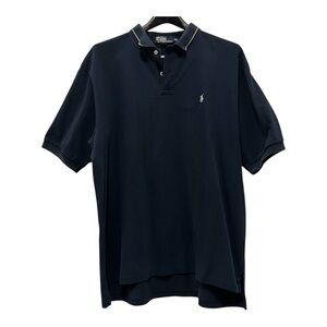 Polo by Ralph Lauren Men's Navy Polo Shirt with Tan Trim SZ XXL